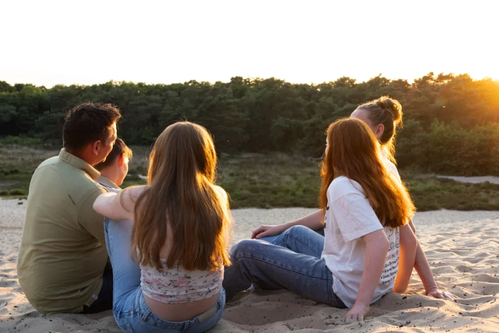 familie in gouden uur storyshoot